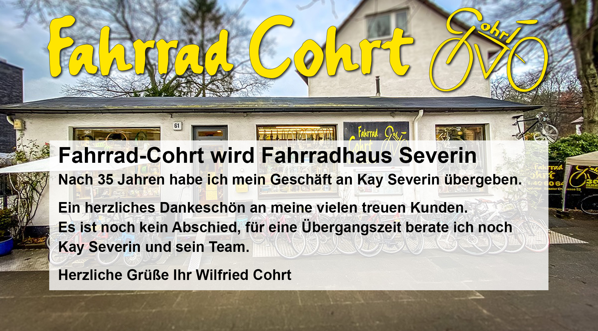 Wilfried Cohrt übergibt sein Geschäft an Kay Severin